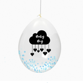 Ballonnen | Baby Boy transparant met confetti