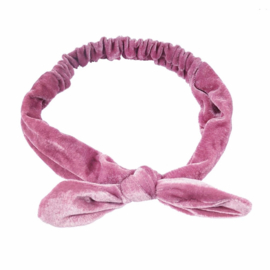 Haarband velours poeder roze