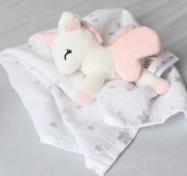 Metoo swaddle met unicorn | Wit met roze