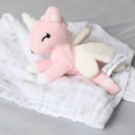Metoo swaddle met unicorn | Roze met wit