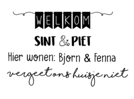 Gepersonaliseerde Welkom Sint & Piet raamsticker