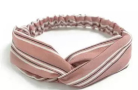 Super hippe oud roze gestreepte haarband