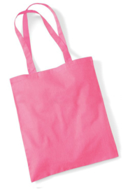 Roze katoenen tas met naam