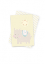 Mimirella | Ansichtkaart Hippie Hippo