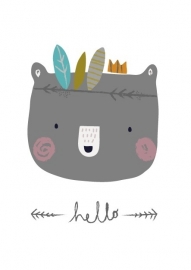 Aless Baylis | Ansichtkaart Hello Bear