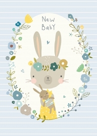 Nikki Upsher | Ansichtkaart New Baby Blauw