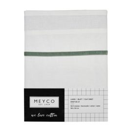 Meyco ledikant lakentje off white met velvet bies | FOREST GREEN