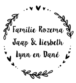 Gepersonaliseerde familie voordeur of raam naamsticker | HARTJES