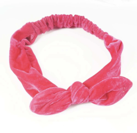 Haarband velours fel roze