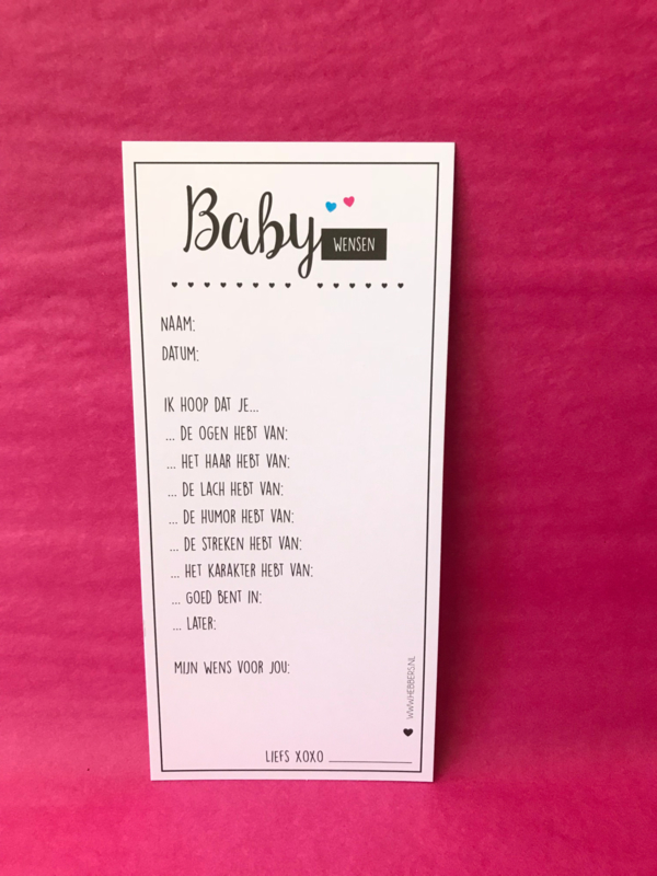 Nieuw Baby Wenskaarten | Baby wens en voorspellingskaarten | Dutch Diva QC-59
