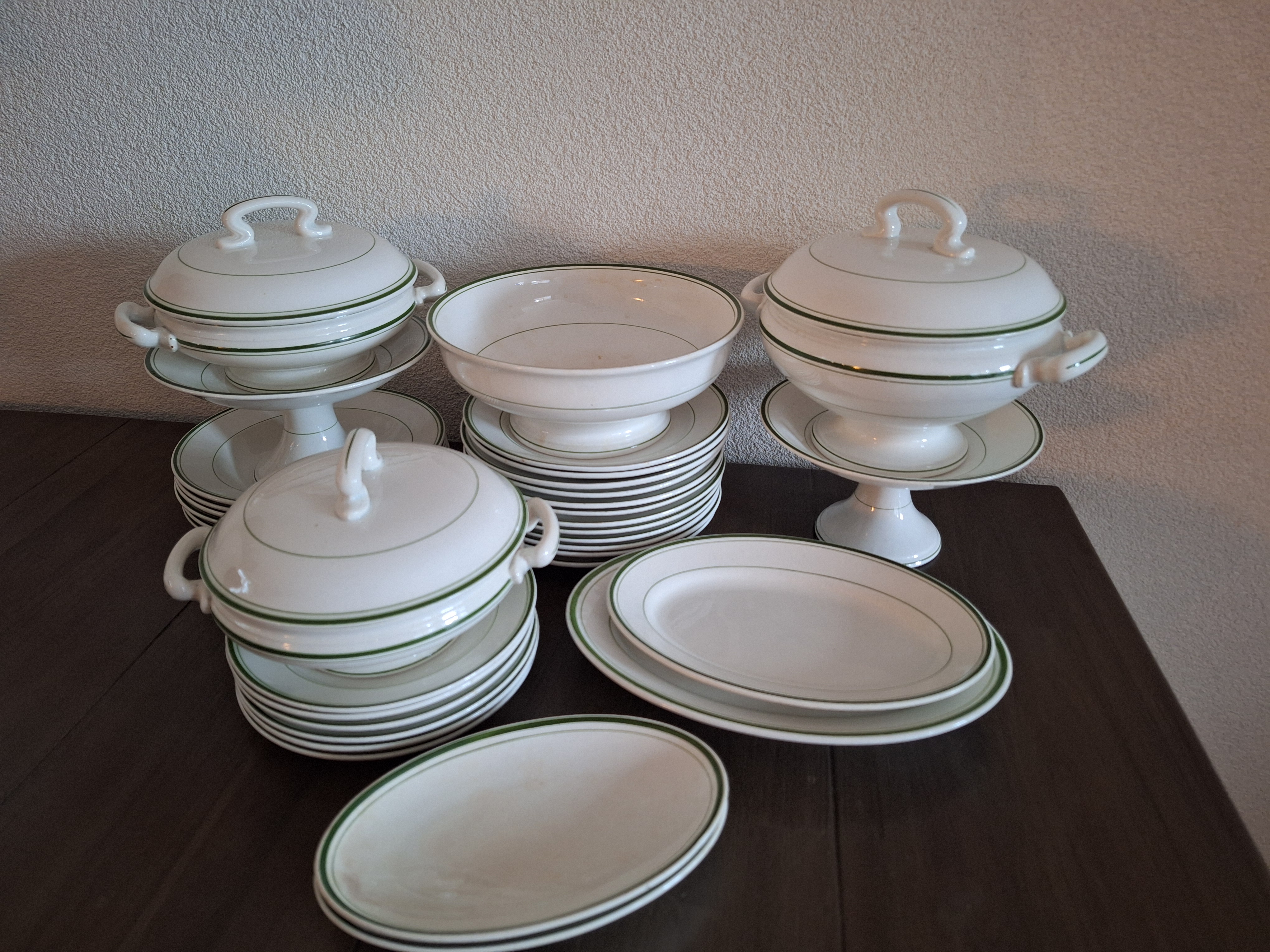 Kinderservies SC  (model Belge) met groen filet
