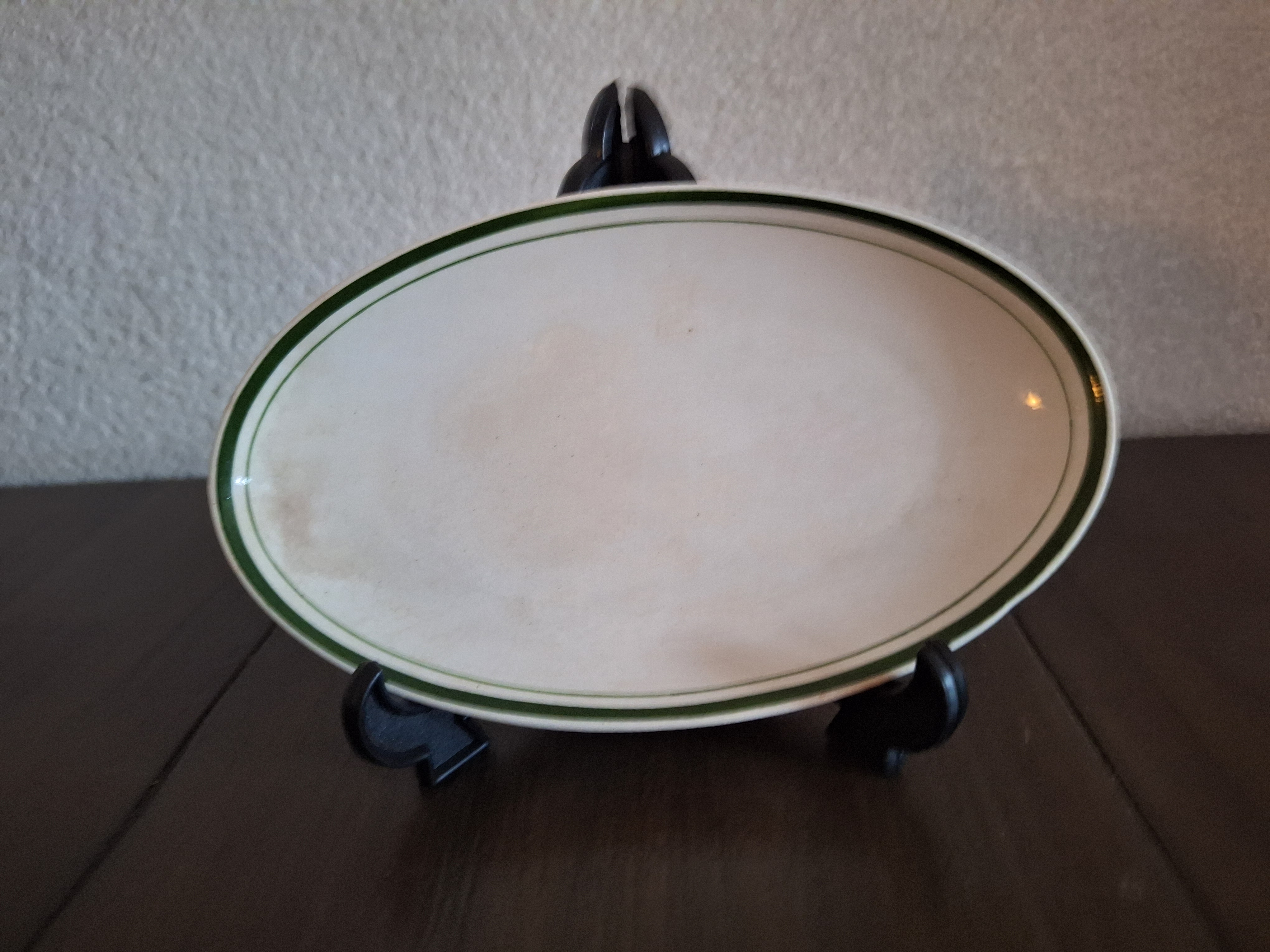 Kinderservies met groen filet - Vleeswarenschaaltje 16,5 x 10 cm (A)