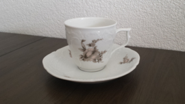 Sanssouci Brown Rose - Schotel voor koffiekop zonder gouden bies