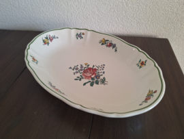 Alt Strassburg - Open ovale groenteschaal Roos 30 x 20 cm