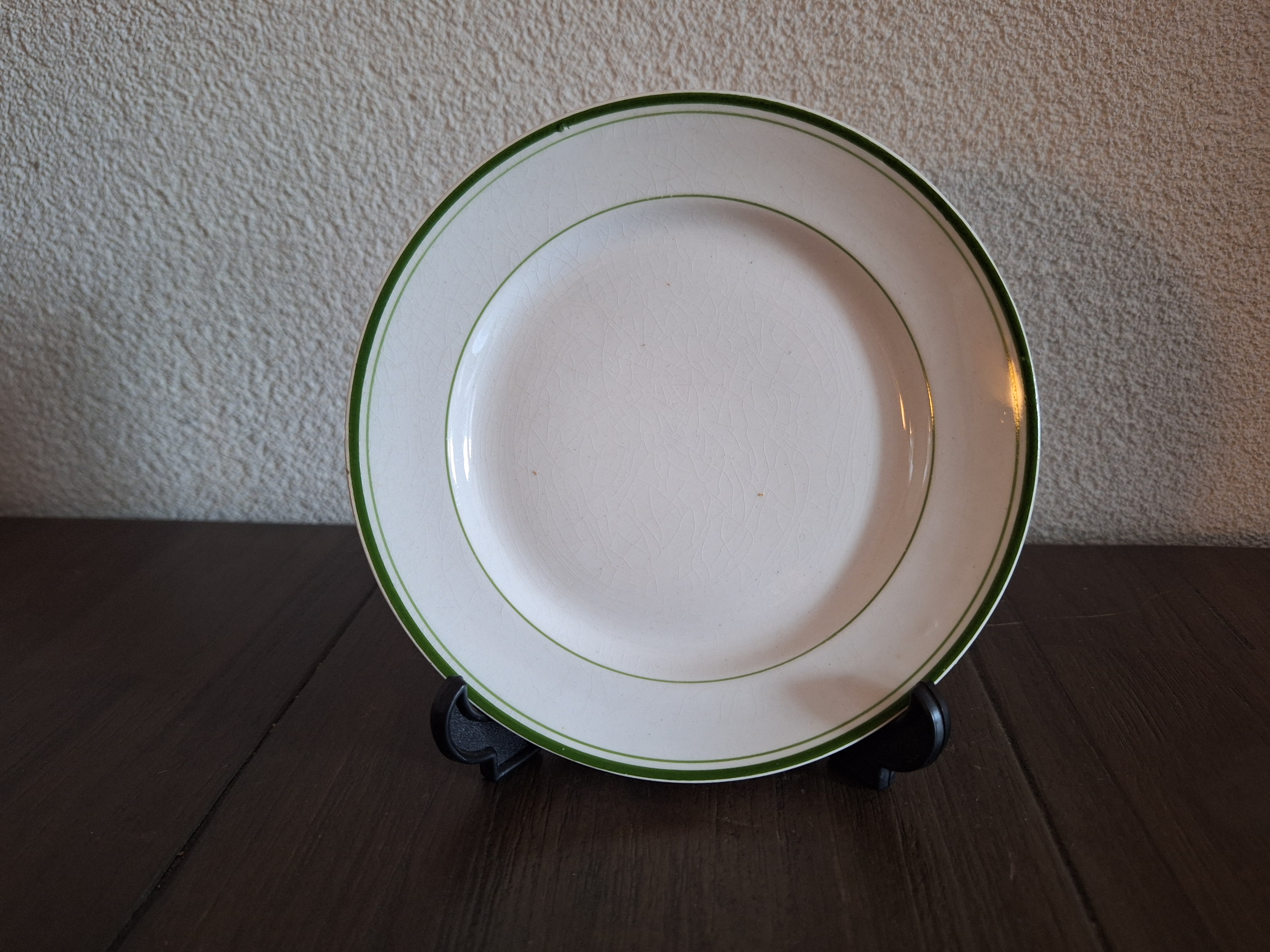 Kinderservies met groen filet - Ontbijtbordje 14,5 cm