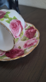 Old English Rose - Kop en schotel (Hampton Shape klein) (imperfect)