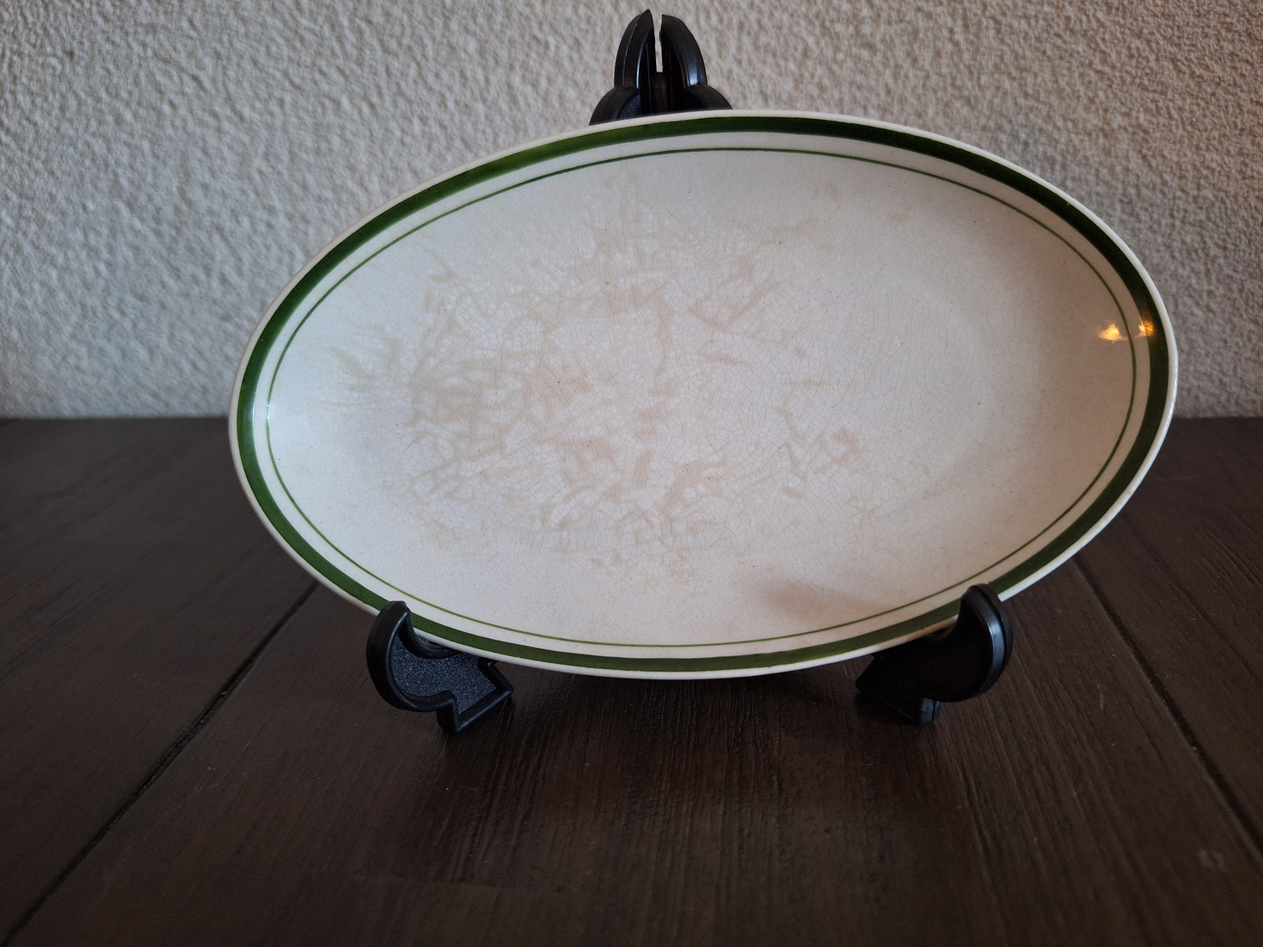 Kinderservies met groen filet - Vleeswarenschaaltje 16,5 x 10 cm (B)