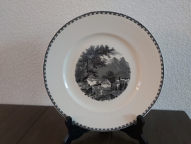 Landschap - Ontbijtbordje 21 cm (zwart)