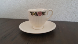 Briar Rose - Espresso/mokka kop en schotel (kop is ca 6 cm hoog)