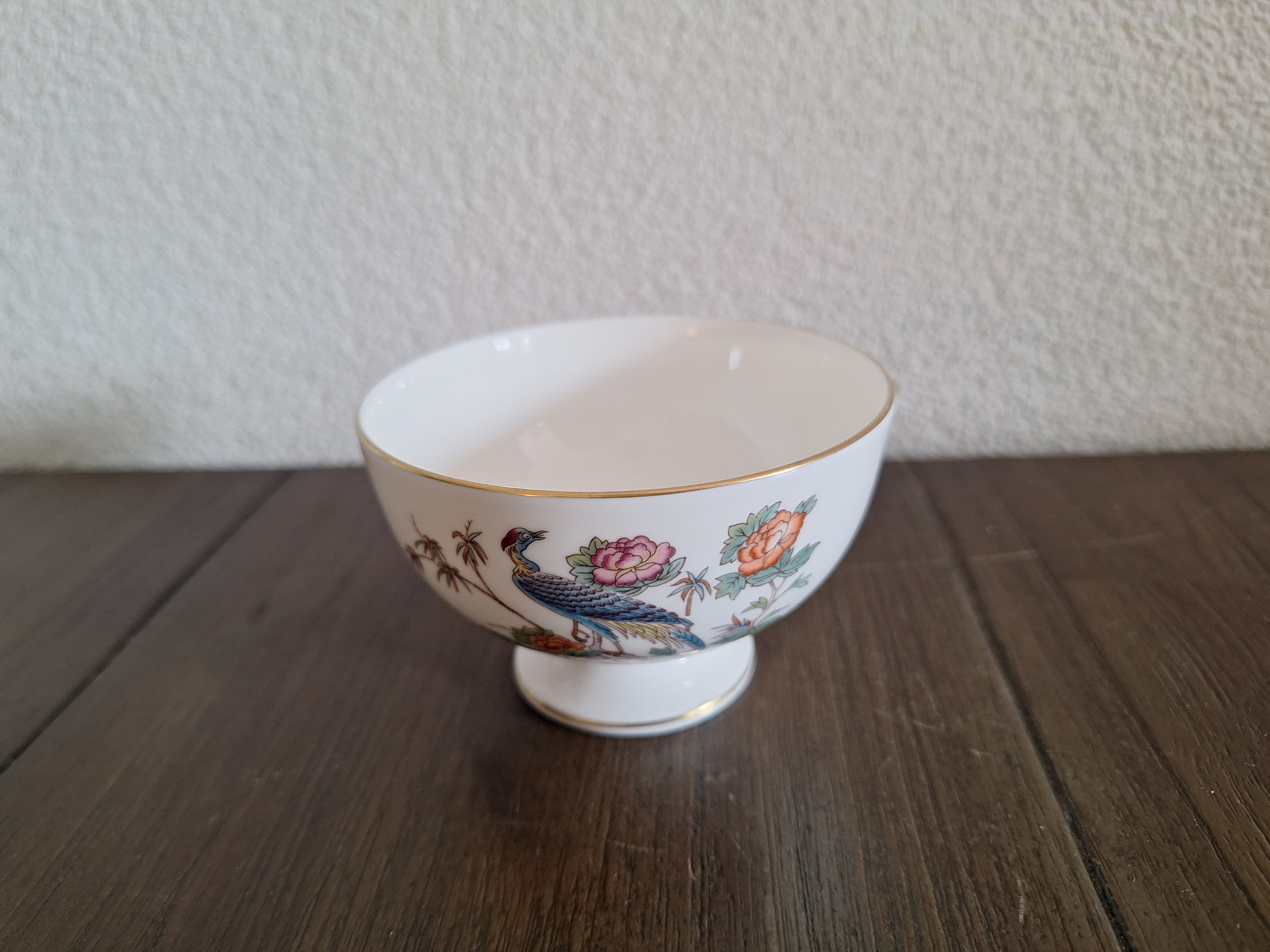 Kutani Crane - Suikerbakje 9 cm (gouden randje)