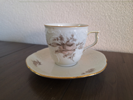 Sanssouci Brown Rose - Koffiekop met schotel