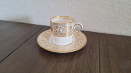 Florentine Ivory Rim - Espresso/Mokka kop en schotel (BOND)