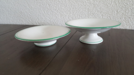 Poppenservies met groene bies - Serveerschaal 4 cm hoog