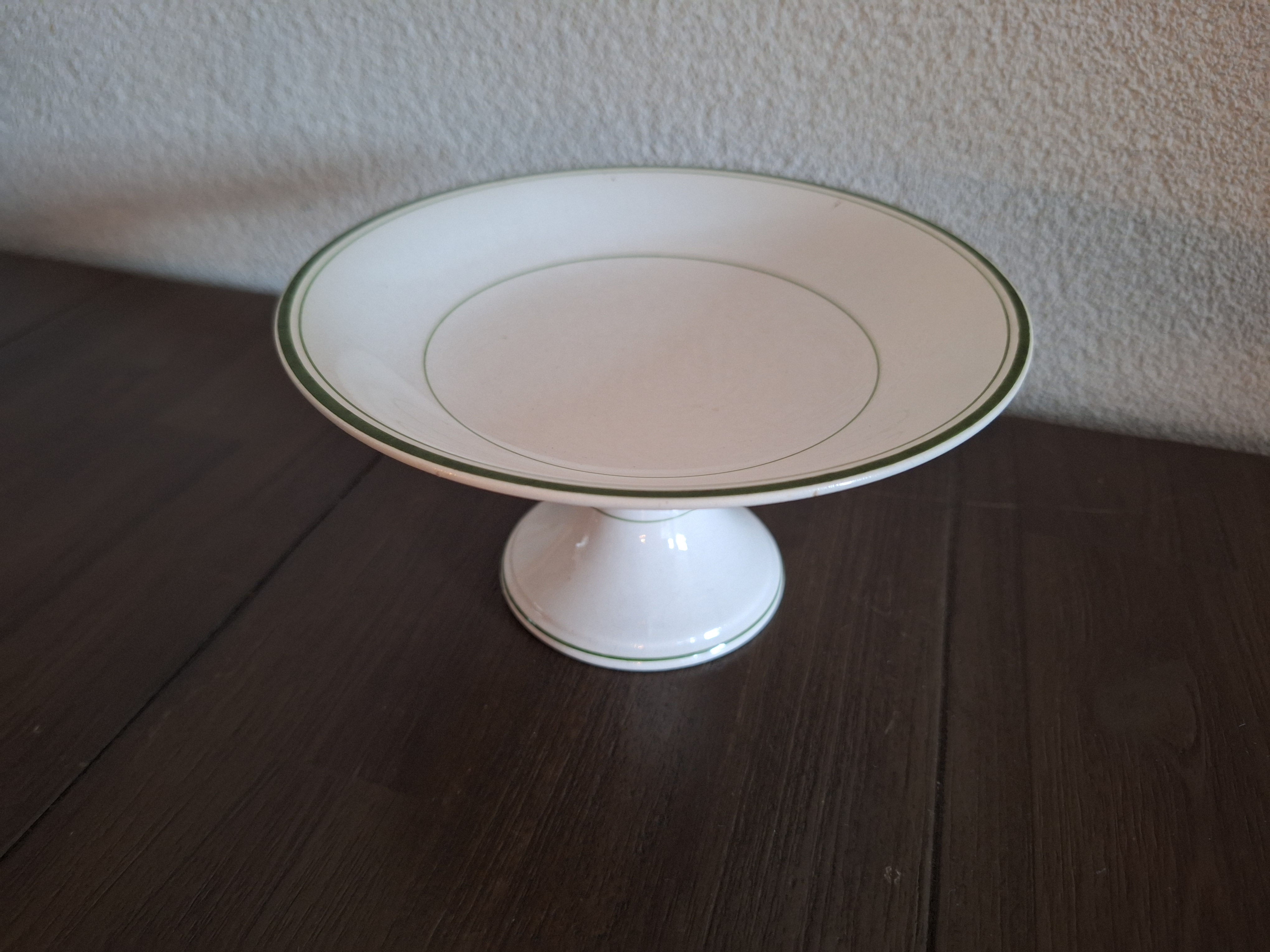 Kinderservies met groen filet - Serveerschaal op voet (Tazza)