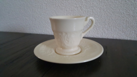 Patrician Creme - Espresso/Mokka kop en schotel 6,5 cm hoog