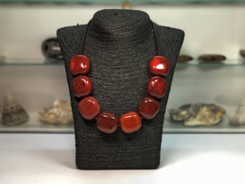 collier keramiek bruin rood