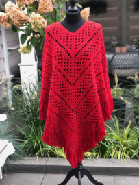 poncho in lovely red