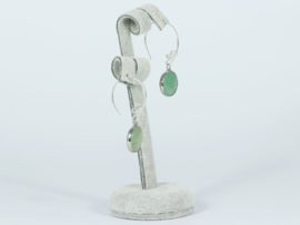 oorbellen zilver met lichtgroene jade