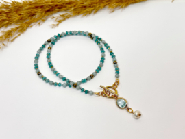 collier/ketting kort edelsteentjes