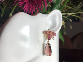 oorbellen bij zirkonia roze