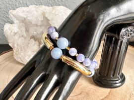 armbanden set angeliet edelsteen en tubes goldplated