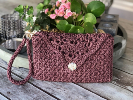 Tas clutch taupe handmade