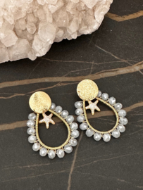 oorbellen goud facet facet kristal zirkonia ster