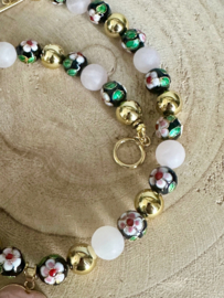 collier ketting met rozenkwarts hart