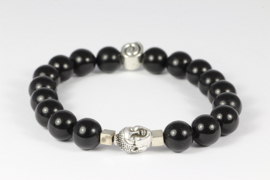 heren armband met onyx en buddha