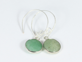 oorbellen zilver met lichtgroene jade