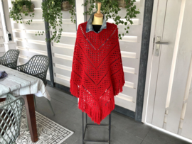 poncho in lovely red