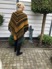Dames poncho geel zwart