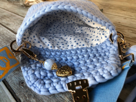 Tas handmade licht blauw