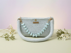 Tas handmade van Ansi Original in lichtblauw