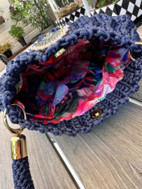 Asi Original tas handmade Bolletje Blauw maat M