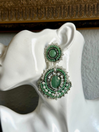 oorbellen bead embroidery barok aventurijn