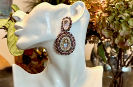 statement beaded oorbellen facet kristal