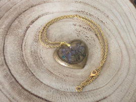 Collier goud met epoxy hart