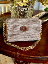 Tas clutch licht beige