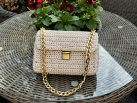 Tasje licht beige handmade